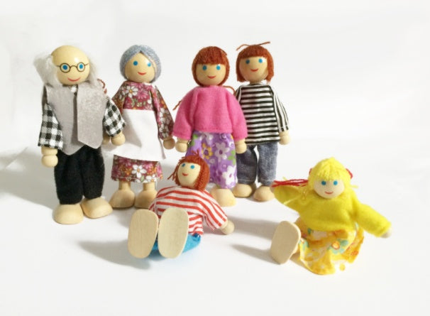 Wooden Family Dolls For Doll House