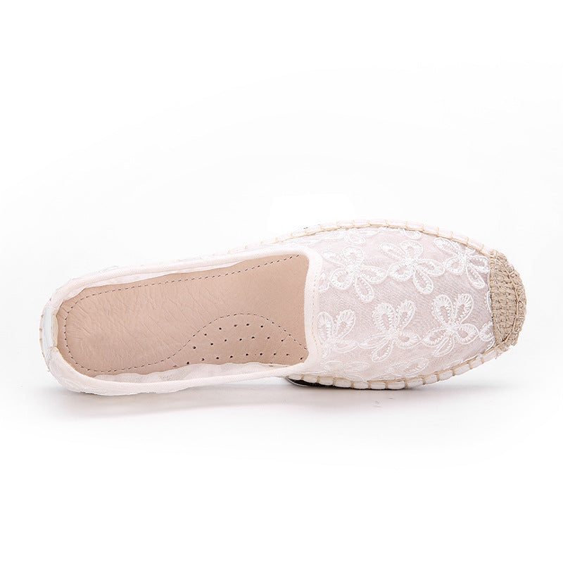 Thin Pumps Linen Fisherman Shoes For Women
