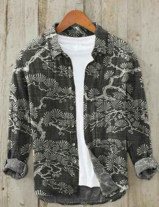 New Casual Printed Hawaiian Shirt Men