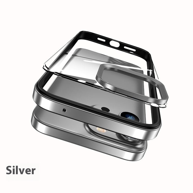 Metal Border Shell HD Transparent Flexible Glue Heat Dissipation Drop-resistant All-inclusive Shell Phone Case