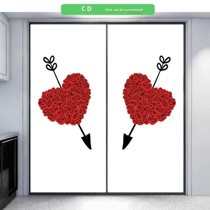 Shower Door Transparent Opaque Static Toilet Window Peep-proof Frosted Sticker