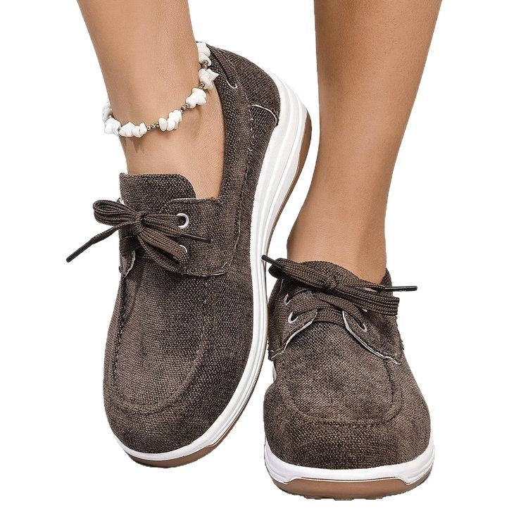 Plus Size Canvas Casual White Shoes For Women