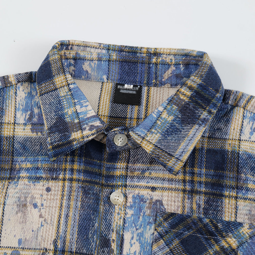 Dirty Plaid Fashion Personality Shirt Men