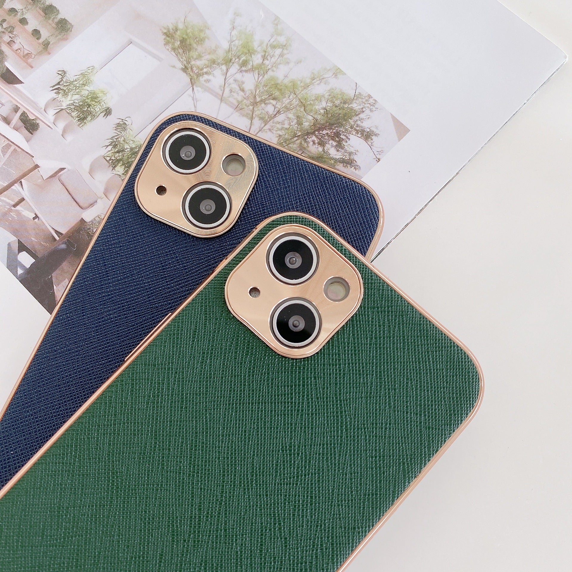 Electroplated Cross Pattern Mobile Phone Case Fine Hole