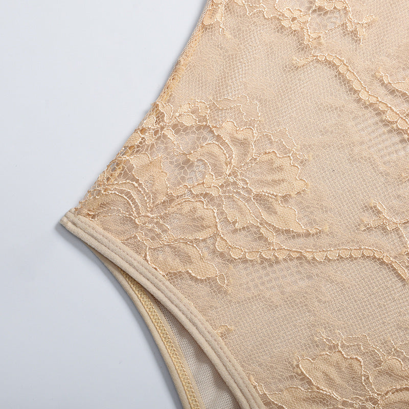European And American Lace Flowers Comfortable And Close-fitting One-piece