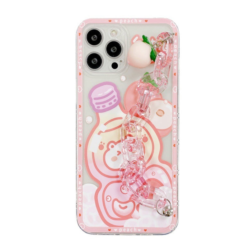 Little Rabbit White Peach Drink Silicone Phone Case Full Covering