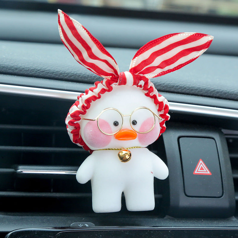 Kawaii Cafe Duck Toy Cartoon Cute Duck Car Decor Animal Dolls