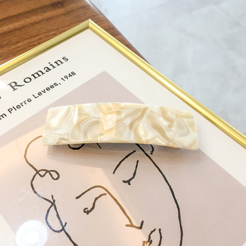 Acetate Simple Graceful Hair Accessories Horizontal Clip Rectangular All-match Spring Clip For Women