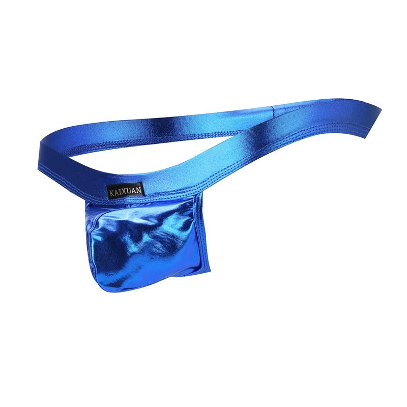 Faux leather breathable men's shorts