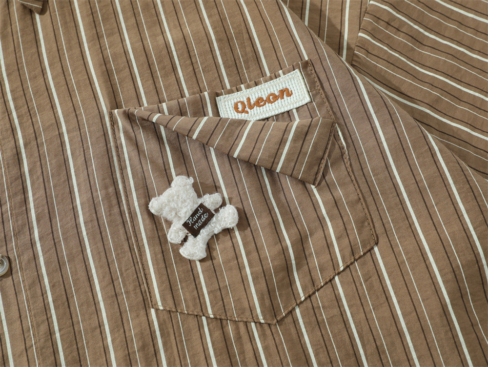 Fashion Vertical Stripes Loose Shirt Men