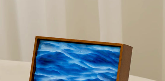 Three-dimensional Sea Solid Wood Blue Sideboard Decorative Painting