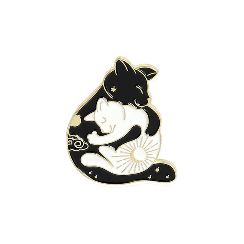 Embracing Gossip Illustration Creative Brooch Small Animal Badge