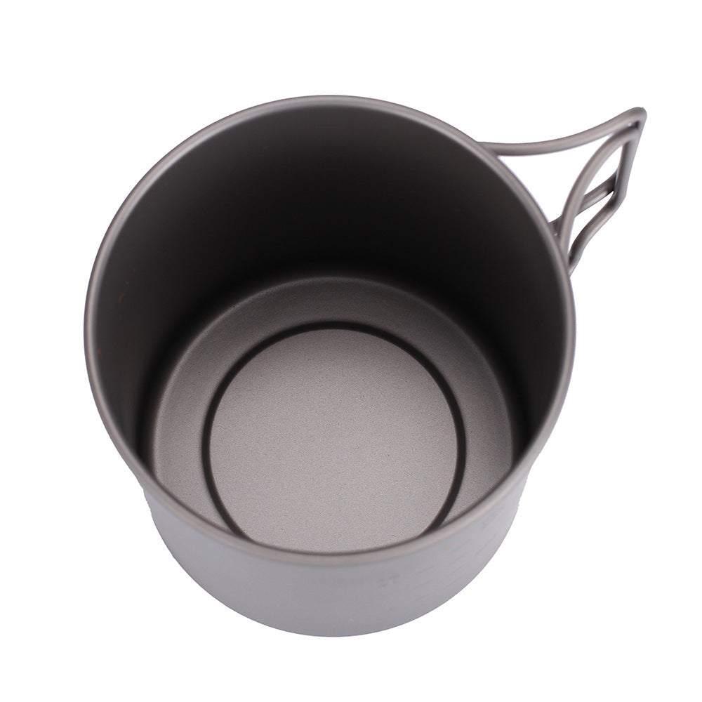 Pure Titanium Outdoor Cookware Water Cup Titanium Pot Single Pot Lightweight Non-toxic Titanium