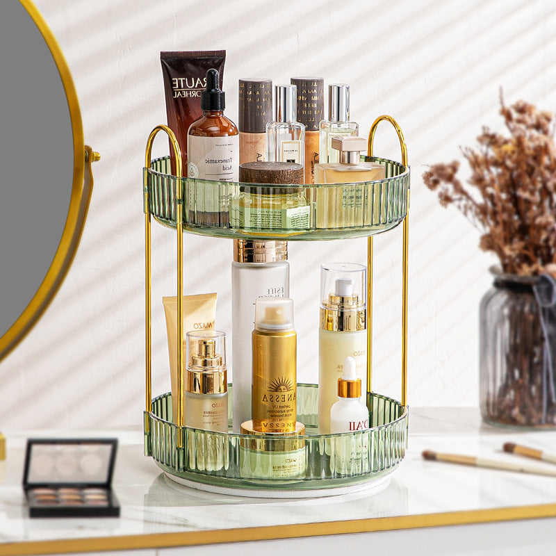 360 Rotating Makeup Organizer - 3-Size Spinning Cosmetic & Skincare Holder For Vanity Countertop 3 Colors