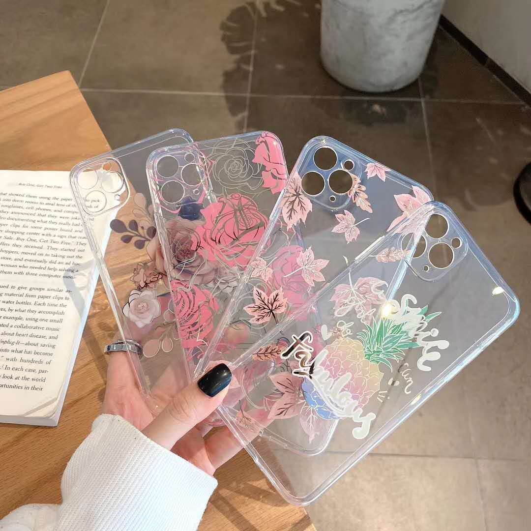 Compatible with Apple , Transparent Electroplated Silicone Cell Phone Case