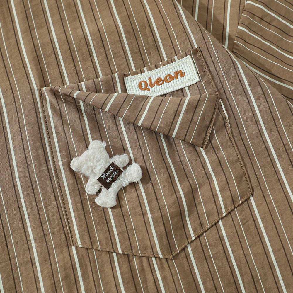 Fashion Vertical Stripes Loose Shirt Men