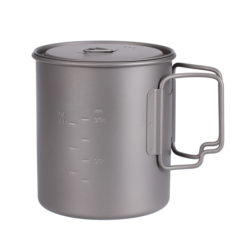 Pure Titanium Outdoor Cookware Water Cup Titanium Pot Single Pot Lightweight Non-toxic Titanium