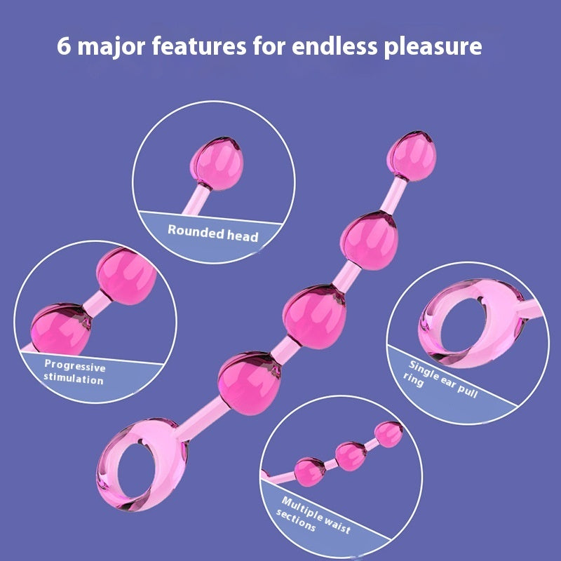 Transparent Jelly Color Four Beads Beads Butt Plug