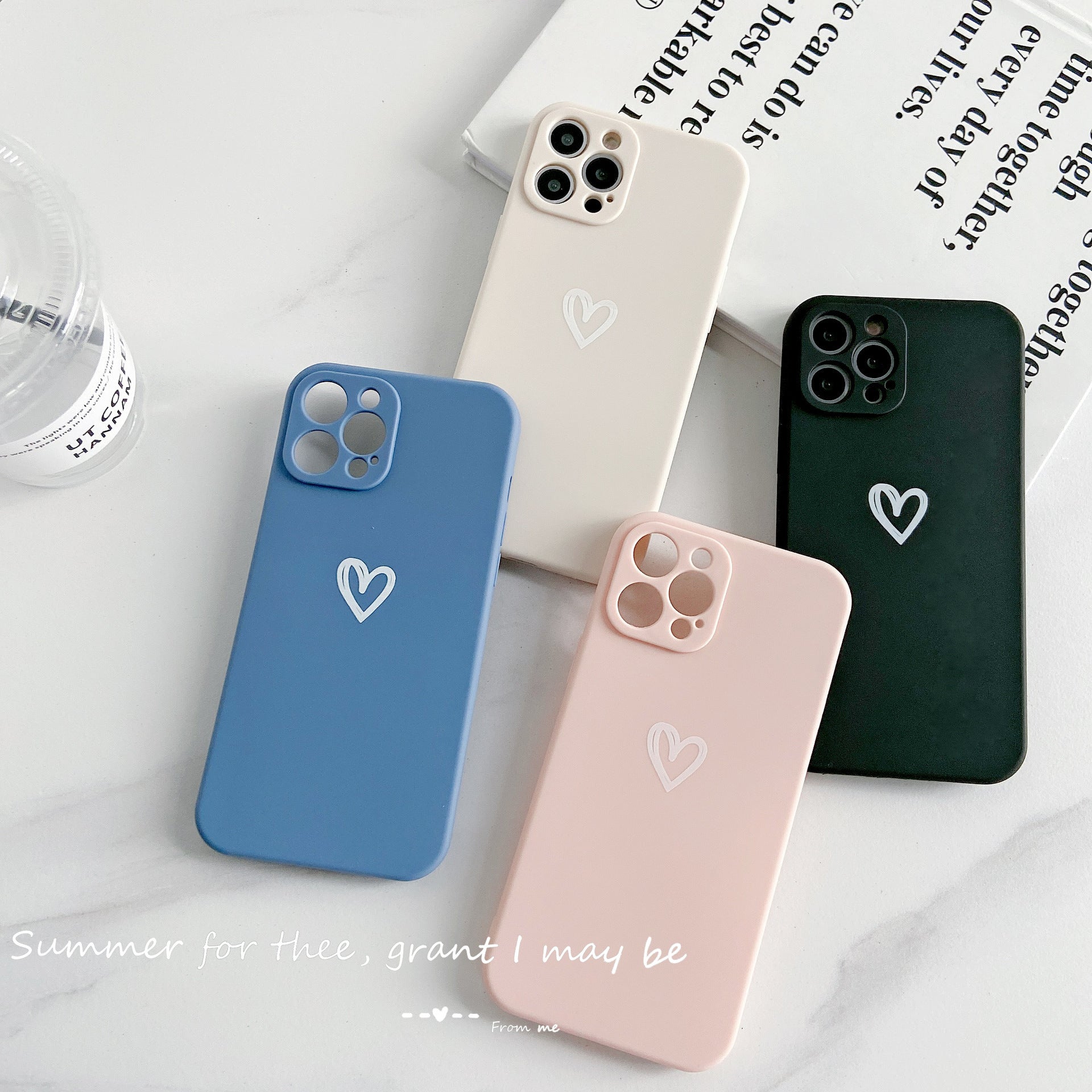 Simple Love Fine Hole Soft Shell Straight Edge Phone Case