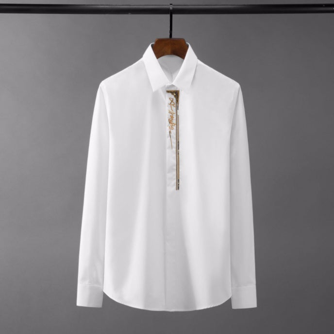 Men Handsome Long Sleeved Slim Shirt