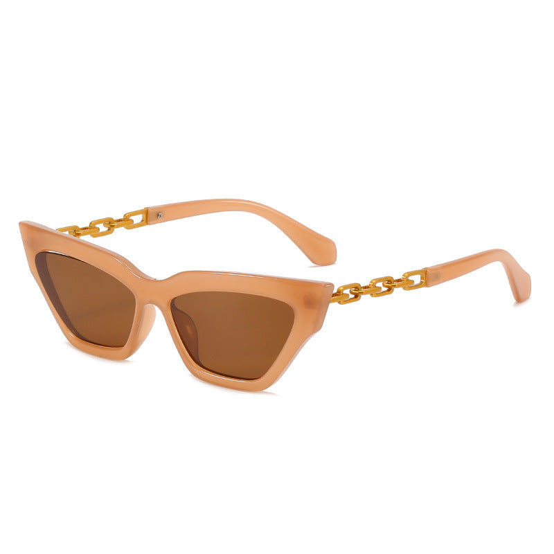 Women's Temperament Fashion Baked Lacquer Chain Sunglasses
