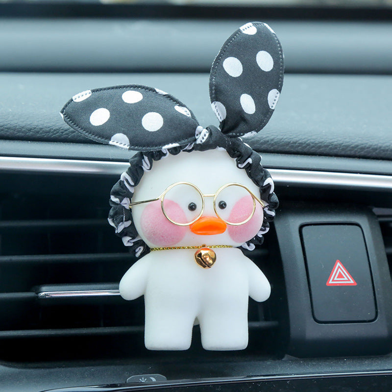 Kawaii Cafe Duck Toy Cartoon Cute Duck Car Decor Animal Dolls