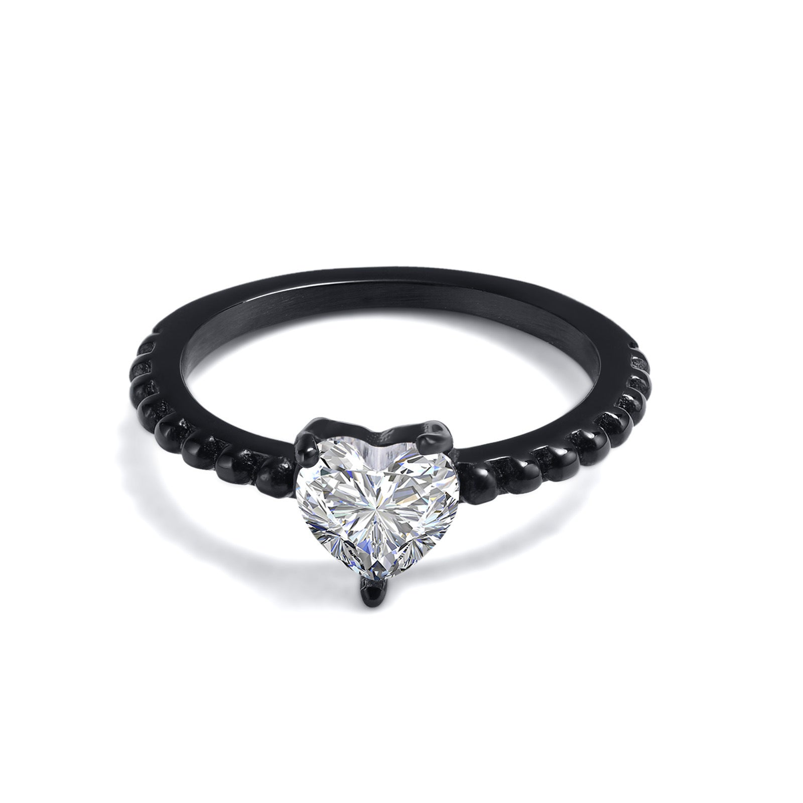 Ring Black Gold Women Fashion Personality Jewelry