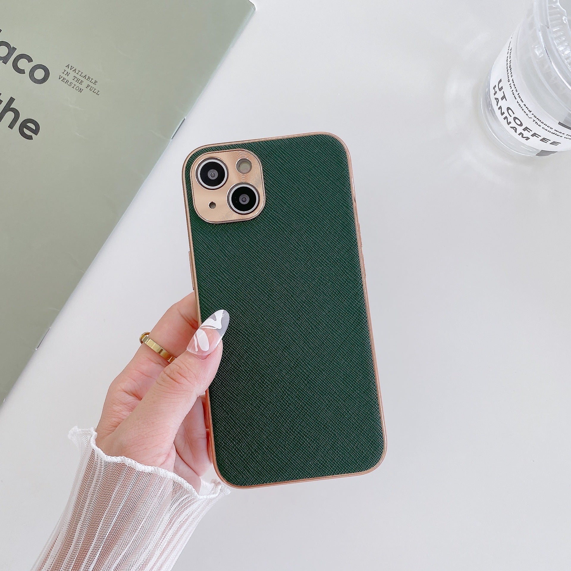 Electroplated Cross Pattern Mobile Phone Case Fine Hole