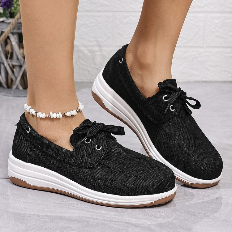 Plus Size Canvas Casual White Shoes For Women