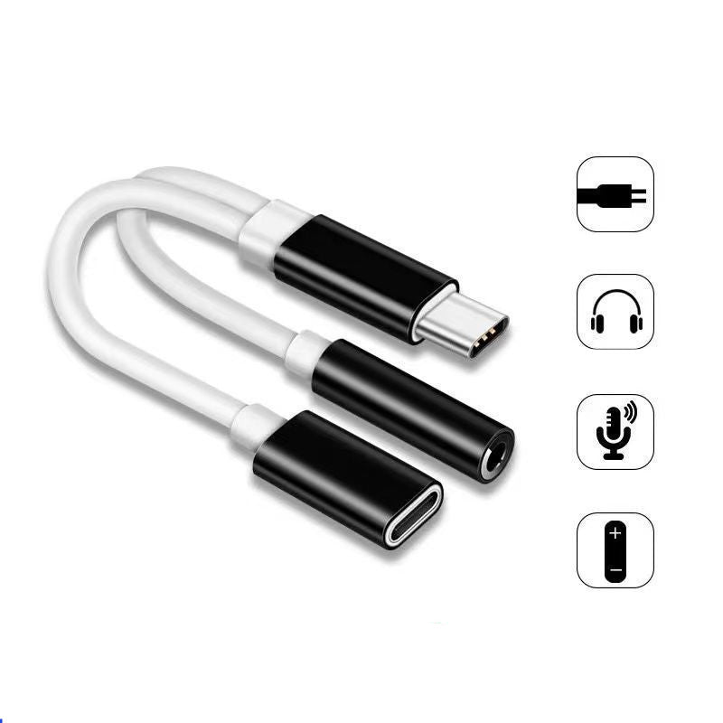 Charging Adapter Round Hole Earphone Audio Cable Combo