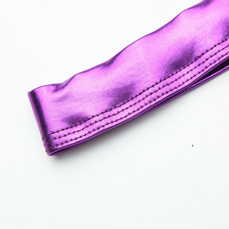 Faux leather breathable men's shorts