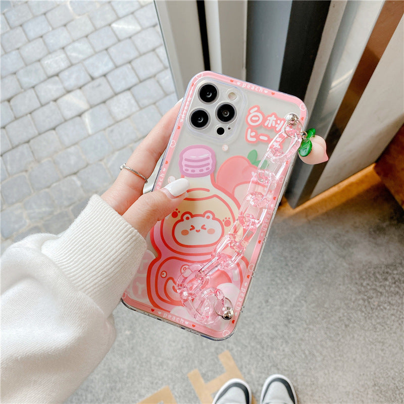 Little Rabbit White Peach Drink Silicone Phone Case Full Covering