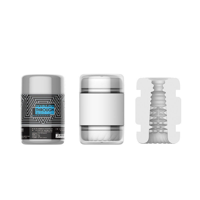 Dual-Channel Convenient Through-type Men's Manual Massager