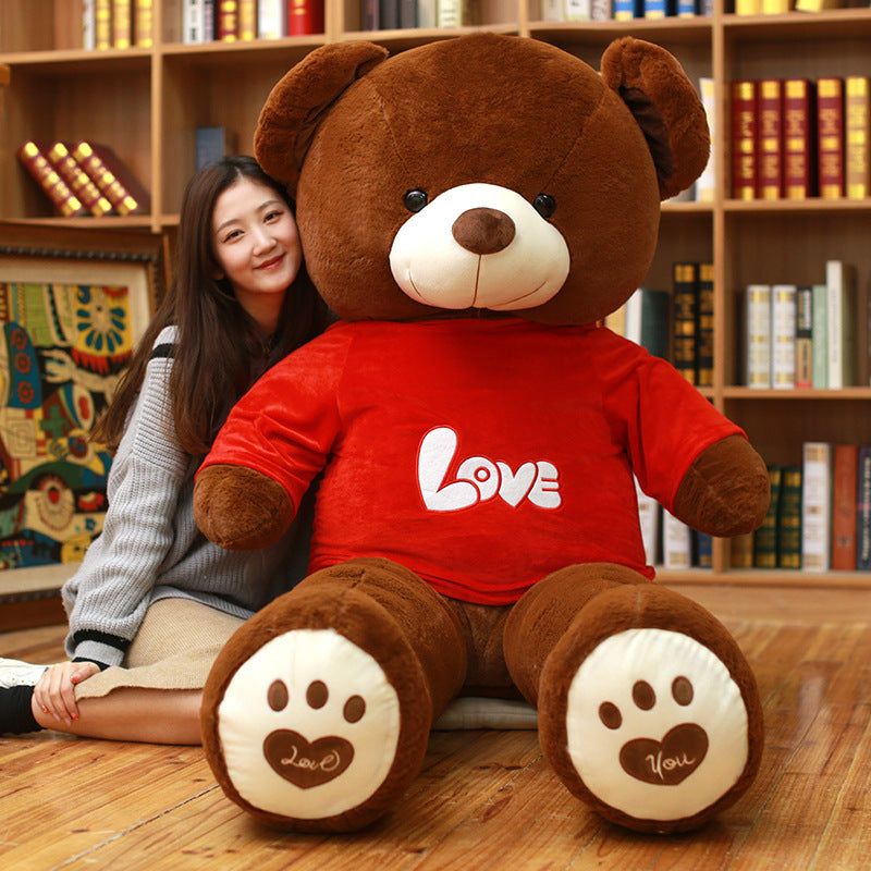 Plush toy ribbon teddy bear doll hugs bear dolls to give girls birthday gifts