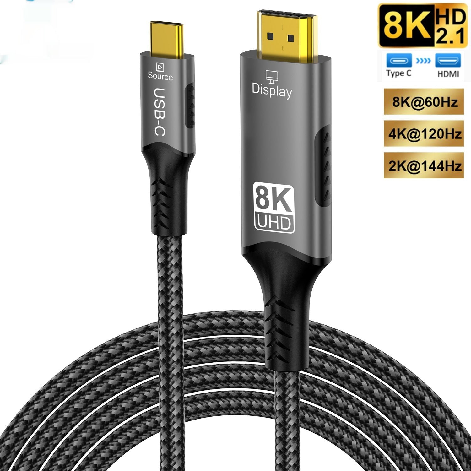 8K60HZ Type-C Male One-way To HDMI Conversion Data Cable