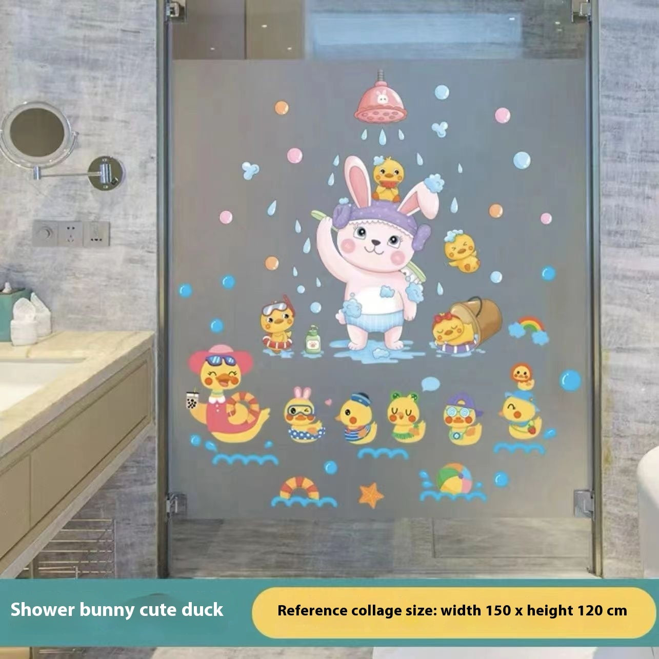 Cartoon Stickers Bathroom Tile Wall Waterproof Fish Tank Decoration