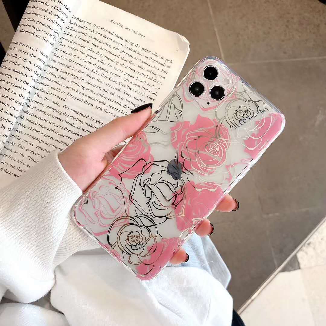 Compatible with Apple , Transparent Electroplated Silicone Cell Phone Case