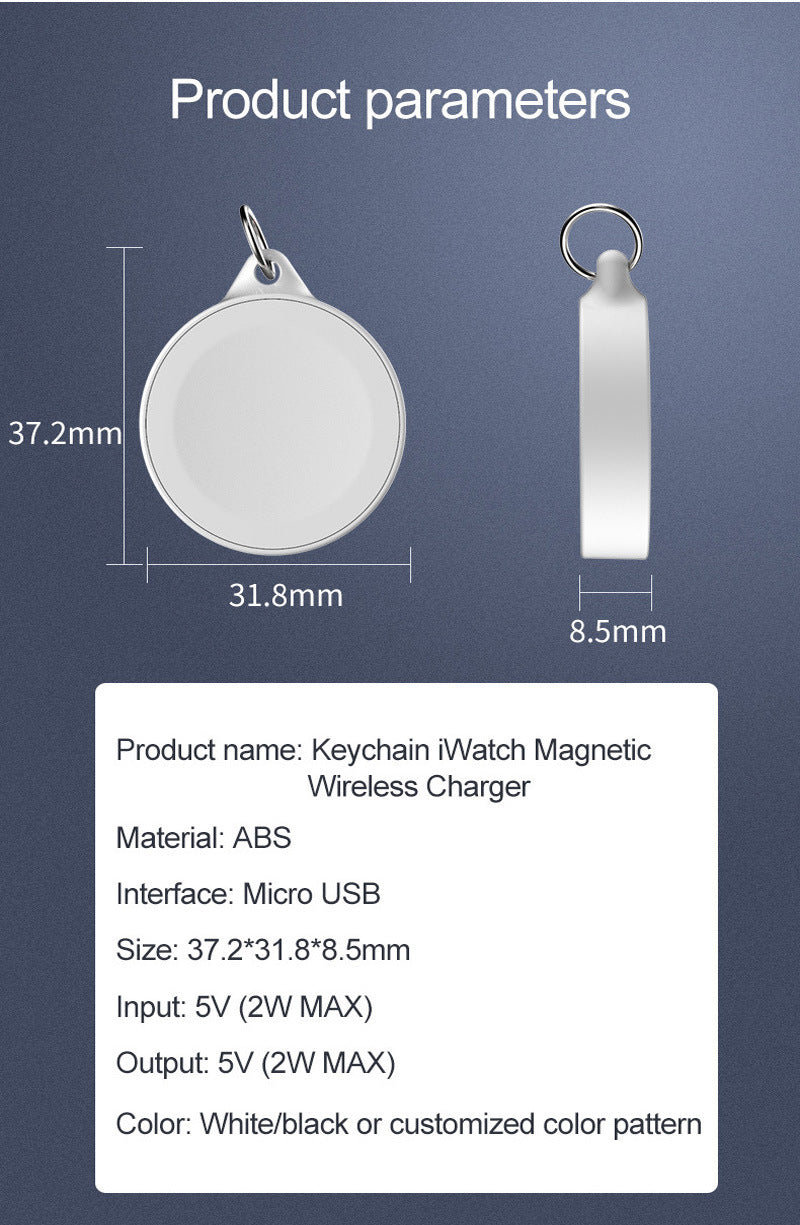 Suitable For Watch12345 Generation Watch Wireless Charger Portable Magnetic Keychain Watch Wireless Charger