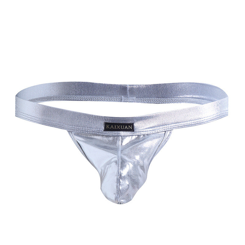 Faux leather breathable men's shorts