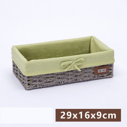 Fabric Desktop Storage Straw Storage Basket