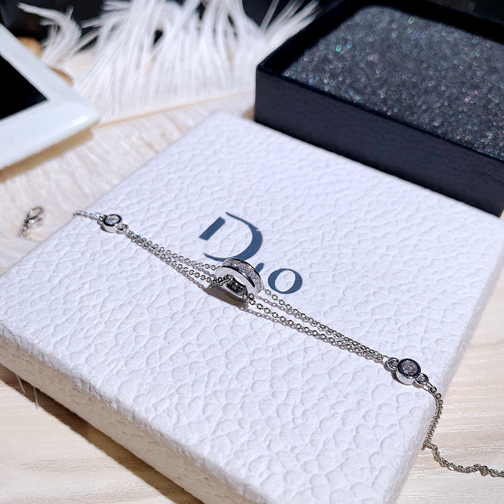 Rhinestone Circle Temperament Bracelet Hand Jewelry Women