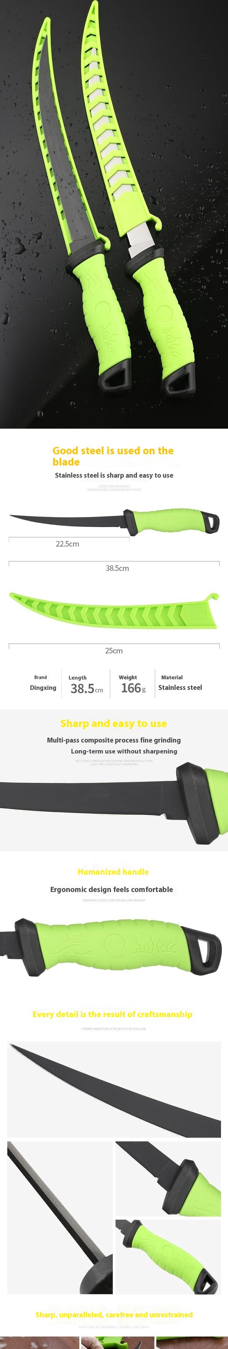 Rubber Handle Stainless Steel Outdoor Fishing Gear