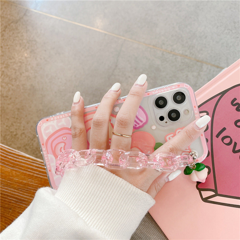 Little Rabbit White Peach Drink Silicone Phone Case Full Covering