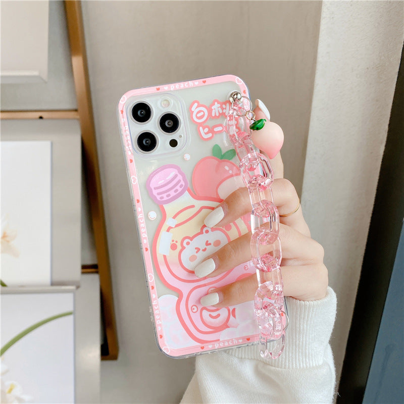 Little Rabbit White Peach Drink Silicone Phone Case Full Covering