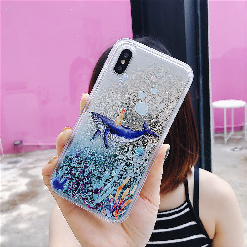 Painted Quicksand Liquid Mobile Phone Case