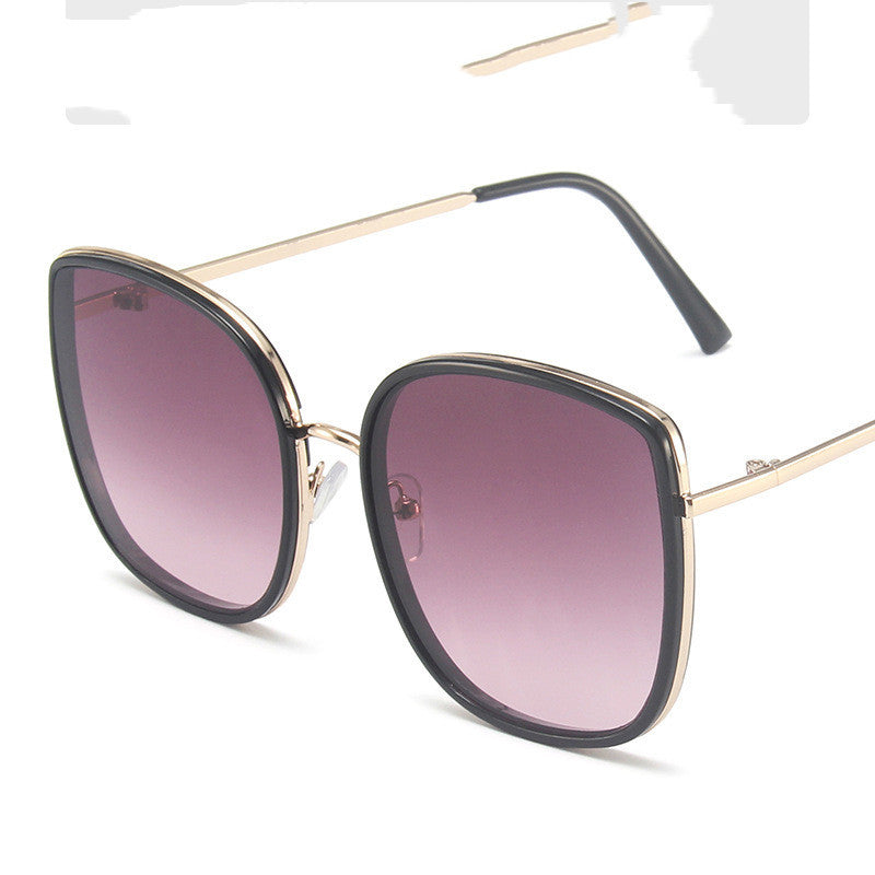 Fashion Black Circle Metal Sunglasses Net Red