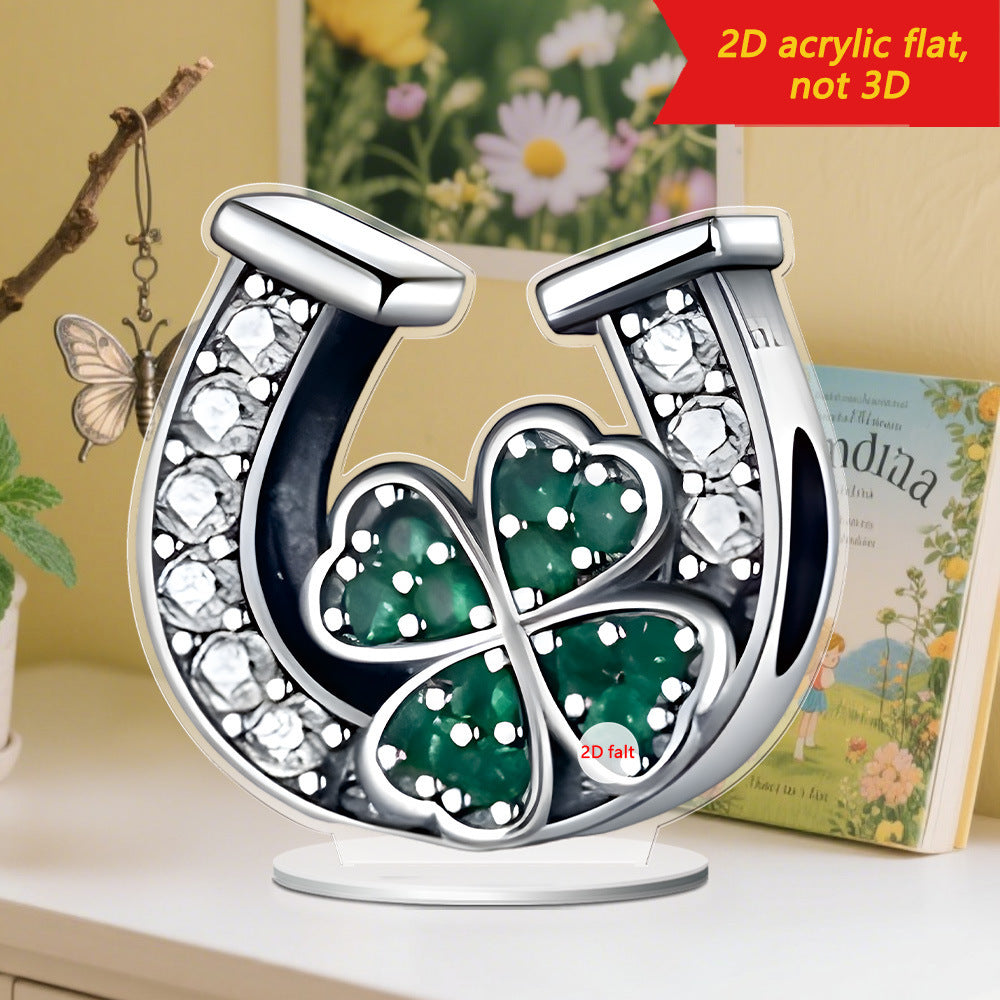 U-shaped Clover 2D Flat Acrylic Desktop Decoration