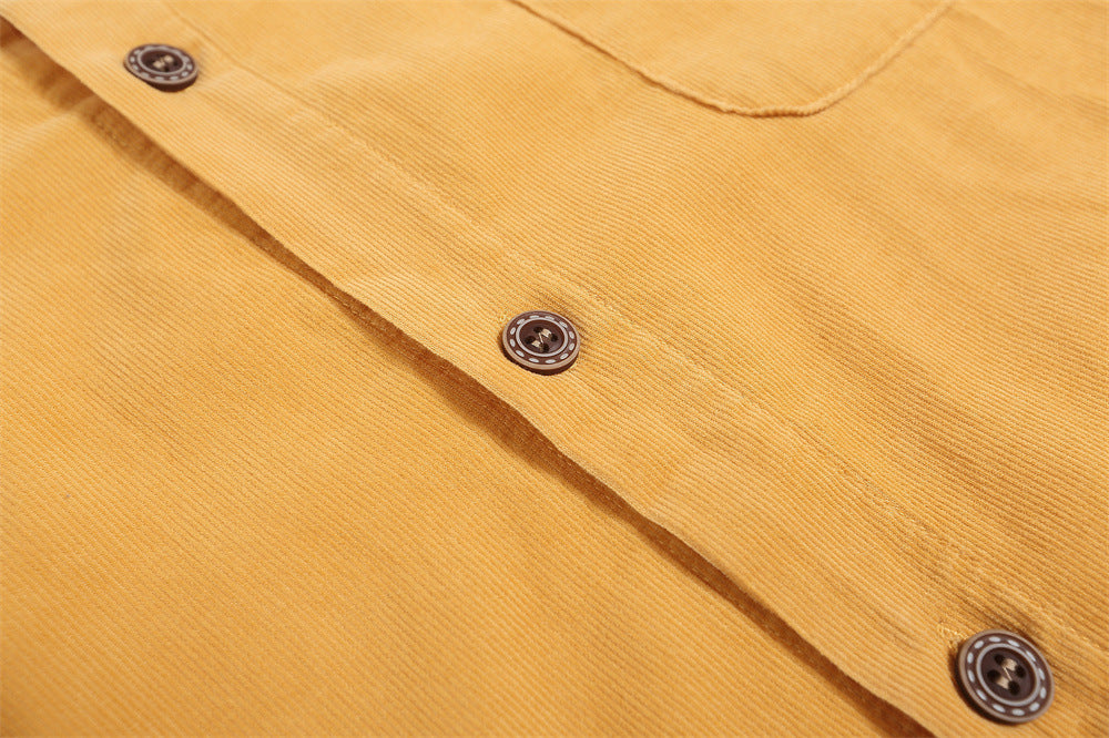 Embroidered Pocket Loose Shirt Summer Men