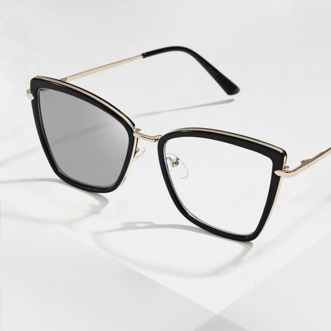 Cat Eye Photochromic Anti Blue-Ray Plain Glasses Fashion