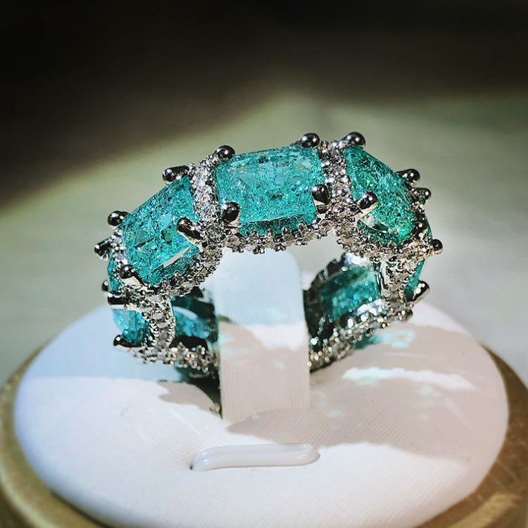 Couture Jewelry Set With Aquamarine Topaz Ring